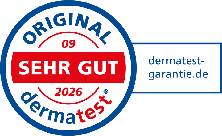 Dermatest-Siegel: sehr gut, September 2026